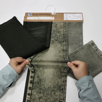 Tela vaquera de sarga teñida con hilo de algodón/poliéster/spandex de 9.4 oz, clásica de verano, de alta elasticidad para moda de jeans