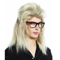 Perruques synthétiques Garth Algar de Wayne's World des années 90 avec lunettes pour les fêtes