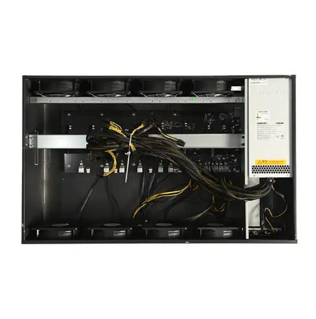 Black GPU Industrial Low Noise Computer Server case with Intelligent Panel Graphics Cards case