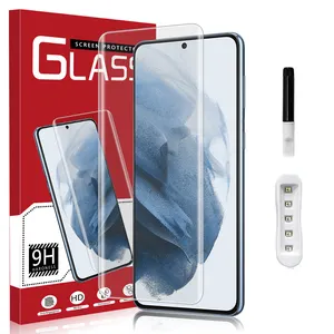 3D Volledige Gebogen Uv Licht Gehard Glas Screen Protector Met Retail Pakket Voor Samsung Galaxy S23 S22 Plus Pro Films