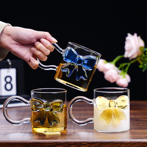 Disponibile in Diversi Colori, Tazza in Vetro Borosilicato da 400ml con Design Innovativo a Fiocco - Product Image 2