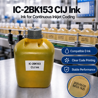Encre noire à séchage rapide compatible D IC-2BK153 pour surfaces huileuses, imprimante à jet d'encre CIJ série AX pour imprimante D CIJ
