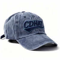 Gorra de Béisbol de Moda Urbana Americana de 6 Paneles, Estilo Desgastado, Bordado 3D, Unisex, de Algodón