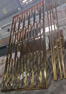 Séparations murales pour restaurants, salle à manger, cloison en acier inoxydable, panneaux <span class=keywords><strong>de</strong></span> séparation d'écran en métal découpés au laser - Product Image 2