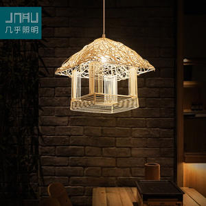 Lámparas Colgantes LED de Estilo Japonés Retro, Hechas a Mano con Bambú Tejido, para Casas de Huéspedes, Salones de Té, Restaurantes de Hot Pot - Product Image 1