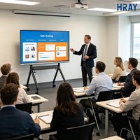 HRAY Pantalla de 98 Pulgadas con Larga Vida Útil de 50000 Horas, Kiosco para Conferencias, Fondo de Pantalla Personalizado para Exposiciones y Negociaciones, Compatible con OEM y ODM