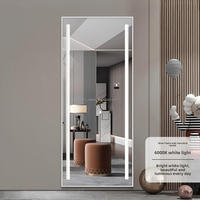 Specchio Intelligente di Lusso per Barbiere e Salone di Bellezza con Cornice in Lega di Alluminio, Illuminazione LED, Ecologico, Montaggio a Parete