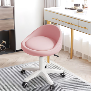 Silla de Peluquería Giratoria sin Brazos, Cómoda, para Salón de Belleza, con Soporte Lumbar, Silla Giratoria con Ruedas para Salón - Product Image 1
