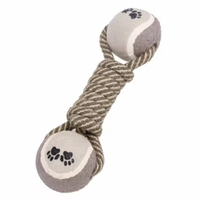 Jouet pour animaux de compagnie en gros, balle en corde interactive personnalisée en forme d'haltère, jouet à mâcher pour chien, jouets à mâcher pour animaux de compagnie