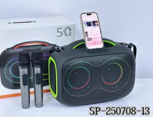 ลำโพงคาราโอเกะบลูทูธแบบพกพาพร้อมสายคล้องไหล่4นิ้วลำโพงวูฟเฟอร์คู่ทวีเตอร์ขนาดใหญ่ระบบเสียงบูมบ็อกซ์ RGB - Product Image 6