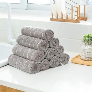 ผ้าขนหนูไมโครไฟเบอร์ซับน้ำได้ดีแห้งเร็วผ้าทำความสะอาดแบบยั่งยืนผ้านุ่มลายขวางดีไซน์สวยงามจากโรงงาน - Product Image 3