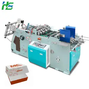 Hongshuo HS-HBJ-1000 yüksek hızlı tam otomatik Hamburg Kraft kağıt öğle yemeği kutu yapma makinesi