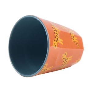 Vaso Infantil de Melamina Libre de BPA, 250 ml, Diseño de Jirafa Naranja, para Beber Directamente - Product Image 1