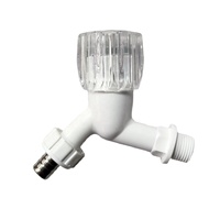 Couleur blanche ABS Triangle Poignée Bibcock Corps Transparent Robinet D'eau En Plastique Bibcock pour Un Usage Domestique