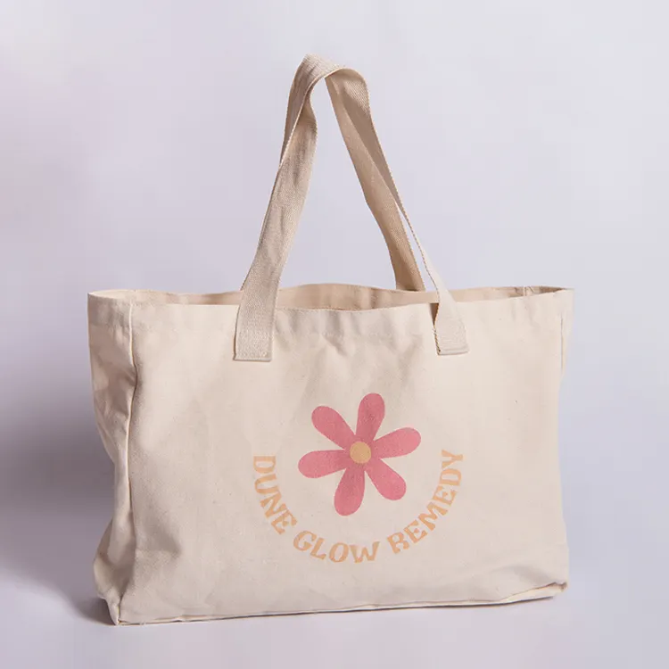 Custom Logo Colorful Canvas Tote Bag Large-capacity Women's Fashion Rectangle Shape Casual One Shoulder Shopping Gift Bag
