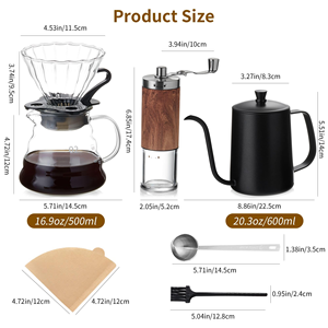 Hot Selling Products Outdoor Drip Gift Box Packaging Pot Kettle Pour Over Four in One Coffee Grinder <b>Maker</b> Gift Set - Product Image 2