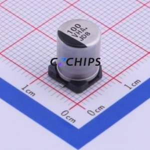 ตัวเก็บประจุอิเล็กโทรไลต์อะลูมิเนียมแบบ SMD รุ่น EEEHA1V101UP, ขนาด D8xL10.2 มม., 100uF, 20%, 35V, 120mA-120Hz - Product Image 1