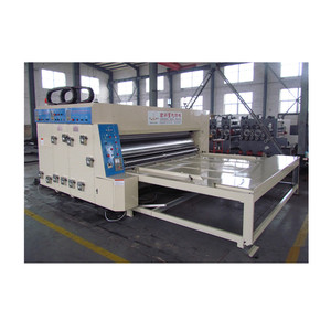 Chain feed corrugated board 4 colour flexo printing machine with slotter and creaser