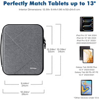 Étui de transport rigide pour tablette iPad 11 12.9, sac antichoc, organiseur de tablette, sac avec poche pour accessoires électroniques