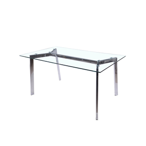 Muestra libre barato casa muebles Simple de vidrio de diseño moderno mesa de <span class=keywords><strong>comedor</strong></span> con Base de Metal - Product Image 1
