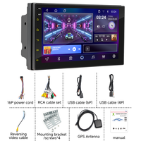 Autoradio Android 7 pouces 4 cœurs, autoradio universel, navigation GPS, CarPlay sans fil, Bluetooth, lecteur multimédia avec image inversée AHD