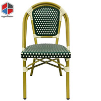 Usine de Qualité Paris Français Vintage Vert PE Rotin Café Shop Chaise