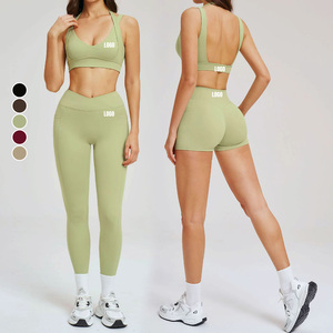 Conjuntos Deportivos Personalizados para Mujer de Secado Rápido, Sujetador Deportivo sin Espalda, Leggings de Yoga de Cintura Alta, Conjunto Deportivo Transpirable para Correr y Hacer Ejercicio - Product Image 3