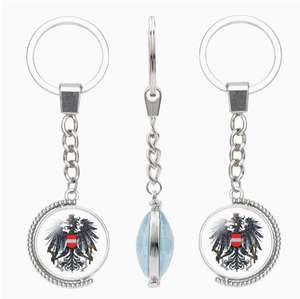 Porte-clés rotatif double face avec drapeau autrichien et <span class=keywords><strong>armoiries</strong></span> nationales, accessoire créatif - Product Image 1
