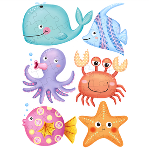 Nhà Máy Nguồn Cung Cấp Sáng Tạo Chơi Sinh Vật Đại Dương Chunky Câu Đố Cho Trẻ Mới Biết Đi 6 Trong 1 Mảnh Jumbo Câu Đố Đặt Tự Làm Đồ Chơi Cho Trẻ Em - Product Image 2