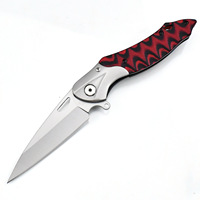 Nouvel Arrivage Couteau de Survie Pliant Portable OEM pour la Chasse et le Camping en Plein Air, Lame en Acier Inoxydable 420 56HRC, Manche G10