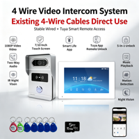 Système de sonnette vidéo intelligente 4 fils avec interphone, audio bidirectionnel, vision nocturne, alerte de mouvement et cadre photo numérique pour la maison