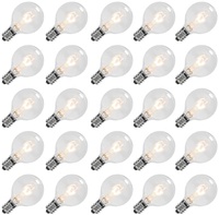 Ampoule de remplacement Globe G40, 25 pièces, base candélabre E12, incandescente, 2700K, verre blanc chaud, CRI>90, pour jardin, patio, intérieur/extérieur