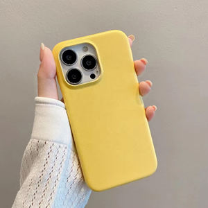 Coque de protection antichoc de luxe en similicuir avec bords enveloppés, design tendance, plusieurs couleurs, pour téléphone portable 15 Pro Max - Product Image 1