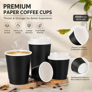 Gobelets à café à double paroi de haute qualité avec logo personnalisé, gobelets à thé pour boissons chaudes à emporter, impression personnalisée de votre propre logo, 8 oz, 12 oz, gobelets jetables - Product Image 1