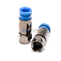 Conector Macho Tipo F de Compresión con Recubrimiento de Níquel de 180 Grados para Cable Rg6 Rg59