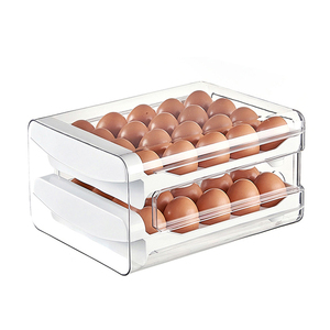 32 40 grille porte-œufs porte-œufs en plastique avec couvercle transparent réfrigérateur conteneur de stockage d'œufs blanc - Product Image 1