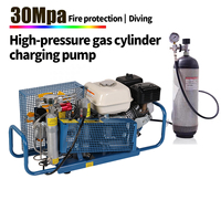 Compresseur sans huile TAHU à double efficacité, pompe à air de plongée 100L/min 300Bar, système d'air respiratoire portable refroidi par air pour la plongée sous-marine