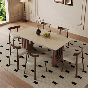 โต๊ะอาหารไม้ไผ่ รูปทรงสี่เหลี่ยมผืนผ้า สไตล์โมเดิร์น เรียบง่าย สีวอลนัท สำหรับบ้าน อพาร์ทเมนต์ขนาดเล็ก ผลิตในจีน บรรจุภัณฑ์แบบส่งทางไปรษณีย์ - Product Image 3