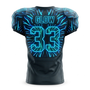 Jersey de Fútbol Americano Personalizado con Impresión por Transferencia de Calor, 100% Poliéster, Transpirable, Cuello en V, Manga Corta, Malla, Número de Equipo, Uniforme para Todos - Product Image 3