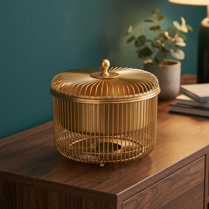 Casserole en bois de luxe avec couvercle en acier inoxydable émaillé, écologique et compatible gaz et induction - Product Image 3