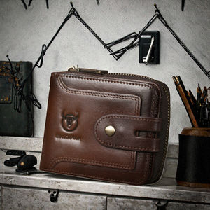 Lujo para hombre Mini Cartera de cuero Casual Delgado RFID Característica Monedero de longitud corta - Product Image 3