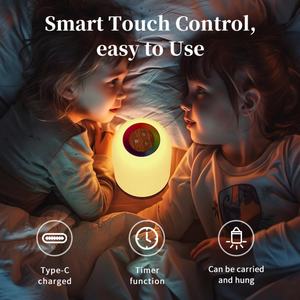 Lampe de chevet LED RGB, lumière d'ambiance, interrupteur tactile, colorée, rechargeable, à intensité variable, minuterie, 1500 mAh, lanterne portable, lampe de table - Product Image 5