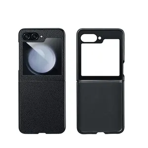 for Samsung Galaxy Z Flip 5 Case Genuine Leather Shockproof Slim Fit Mobile Phone Case