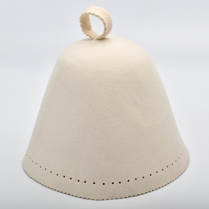 Chapeau <span class=keywords><strong>de</strong></span> sauna en laine naturelle en gros, accessoire <span class=keywords><strong>de</strong></span> bain japonais, protection personnalisée pour la tête, chapeaux <span class=keywords><strong>de</strong></span> sauna unisexes - Product Image 2