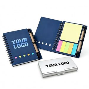 Wholesale <b>Small</b> Spiral <b>Notebook</b> with Colored Kraft Paper Index Labels Pen for Promo Business Office School Gift Notepads - Product Image 1