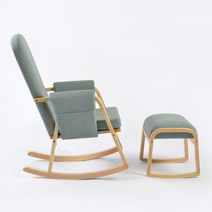 เก้าอี้ไม้สำหรับพักผ่อนเก้าอี้โยกเก้าอี้เลานจ์เก้าอี้พักผ่อนพร้อมที่วางเท้าสินค้าใหม่ - Product Image 4