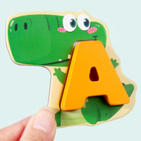 Enfants en bois Animal lettre Puzzle 26 pièces Alphabets cognitif Animal correspondant blocs Puzzle jouet enfants éducatif en bois jouet