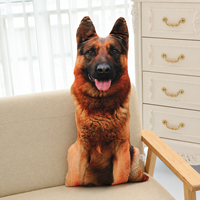 Coussin en forme de chien 3D réaliste, coussin imprimé doux en forme d'animal, coussin rembourré pour canapé, décoration de la maison