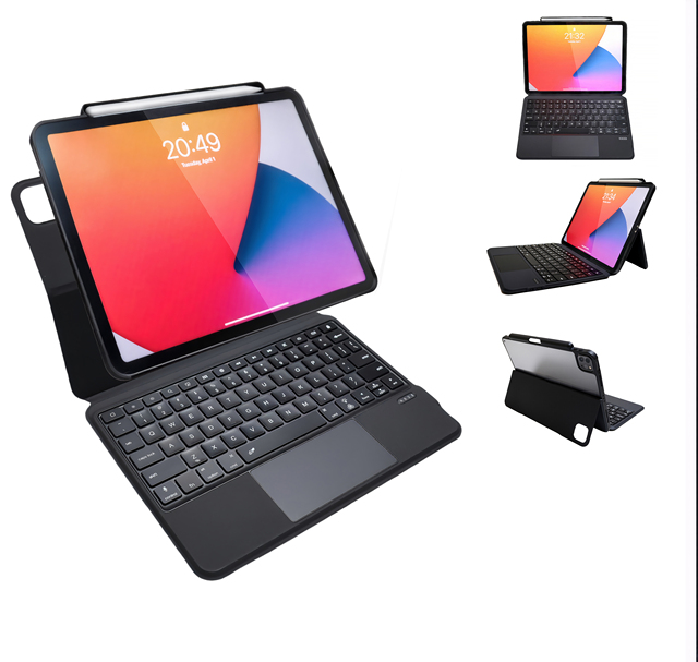 Detachable Shell Bluetooth Keyboard Case Shockproof Soft Touch Material Lightweight Magnetic Design Protective Keyboard for iPad