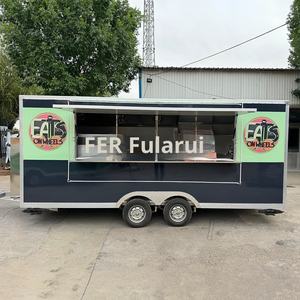 Produttori di commercio estero in acciaio inox rimorchio cibo quadrato Mobile carrozza Gourmet personalizzato Hamburger caffè bancarella all'aperto - Product Image 4